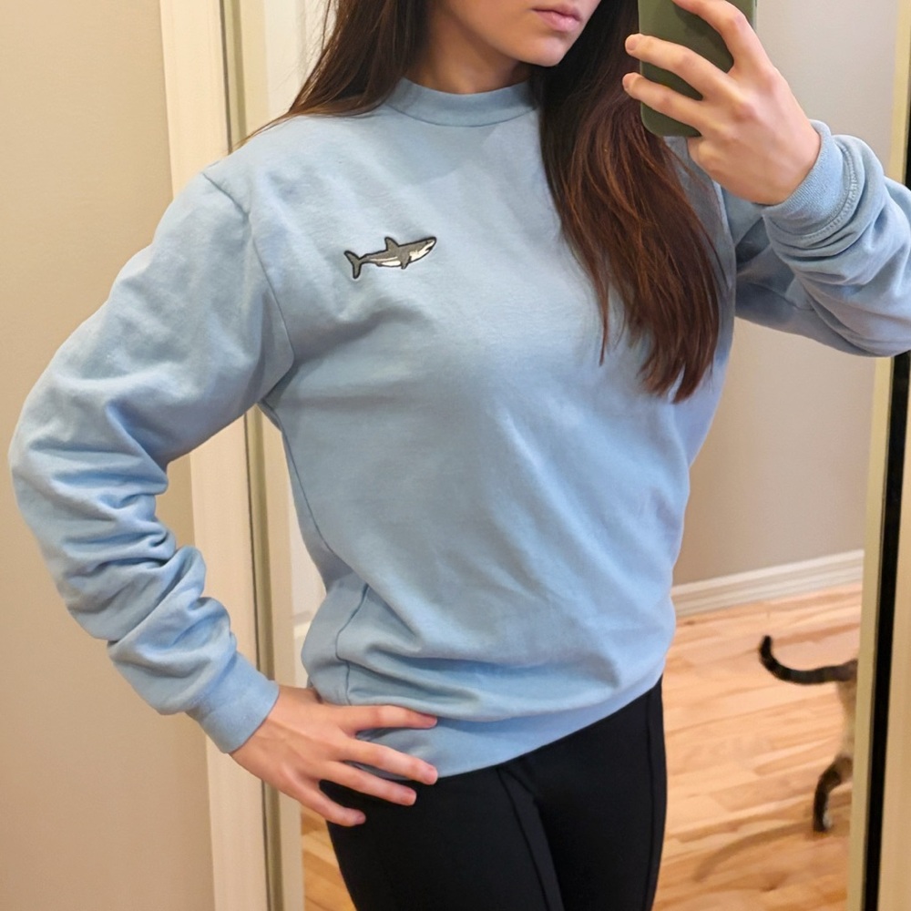 Powder Blue Cozy Shark Sweatshirt